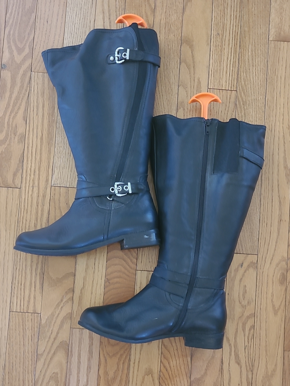 Women’s  Extra Wide Calf Black Leather Boots